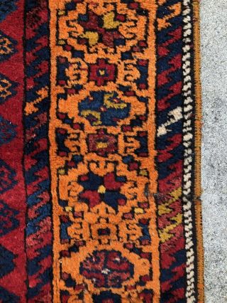 antique caucasian kazak rug 4x10 Bright Colors 4