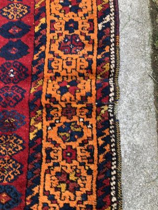 antique caucasian kazak rug 4x10 Bright Colors 7