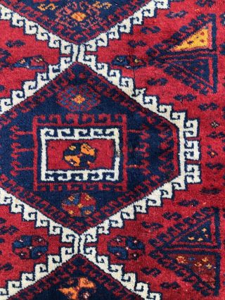 antique caucasian kazak rug 4x10 Bright Colors 8