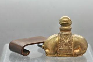 Spectacular Antique Chinese Heavily Gilded Reclining Elephant Snuff Bottle c1880 4