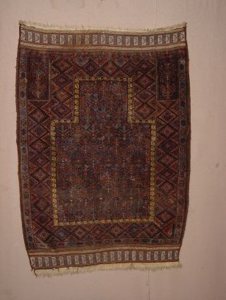 Wonderful Antique Baloedsj Prayer Rug With Great Kelim Detail Hg