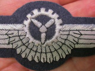 West German Luftwaffe Bordmechaniker Silver Bullion Wing 4