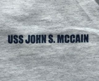 ACTUAL USS John S McCain T SHIRT DDG - 56 CREW MEMBER US Navy Destroyer c 2000 L 2