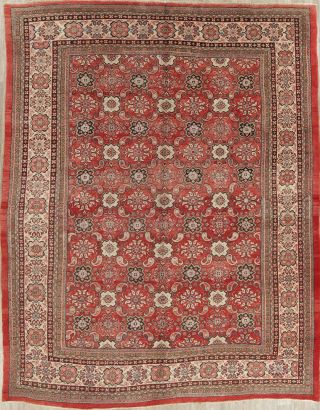 Sarouk Persian Wool Rug Hand - Knotted Geometric Oriental Mahal Area Rug 10 X 13