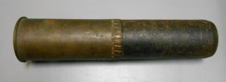 75mm Scovill Howitzer Shrapnel Shell and Casing w/ Timer Tip Empty & Inert 1902 4