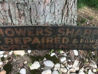 1940 ' s LARGE DOUBLE SIDED antique wood hand painted sign 11