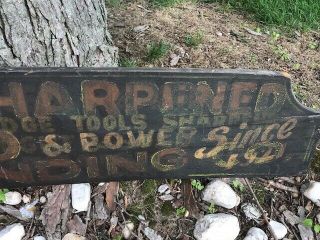 1940 ' s LARGE DOUBLE SIDED antique wood hand painted sign 12