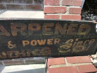 1940 ' s LARGE DOUBLE SIDED antique wood hand painted sign 4