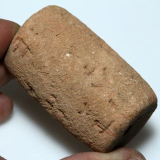 VERY RARE CIRCA 2500 - 1000 BC NEAR EAST TERRACOTTA CYCLICAL SEAL WITH INSCRIPTION 5