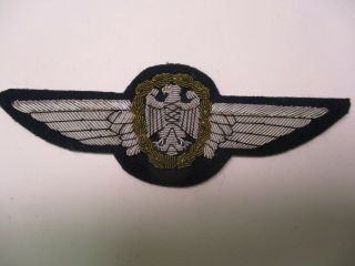 West German Luftwaffe Flugzeugfuhrer Bronze Bullion Wing