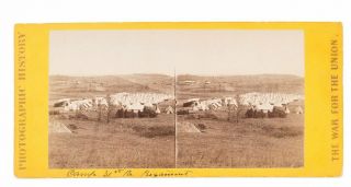 1860s Civil War Stereoview Photo Of The 31st Pennsylvania Infantry Field Camp 1