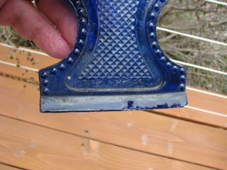 Ornate Cobalt Blue Arrow Lightning Rod Roof Glass 2