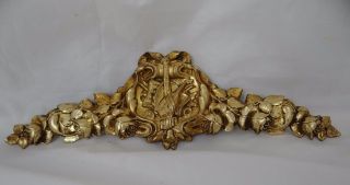 Antique French Gilded Bronze Furniture Pediment Decoration - Musical Istruments 5