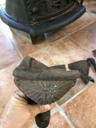 antique cast iron pot belly stove 8
