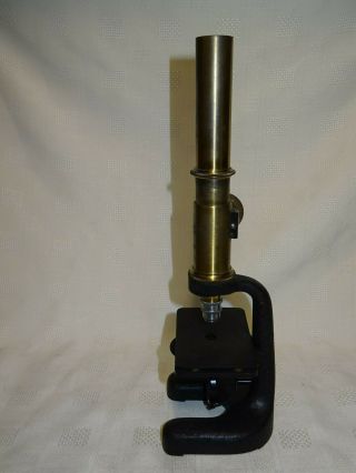 Antique Cased Brass EMIL BUSCH A - G Rathenow Monocular Microscope 10