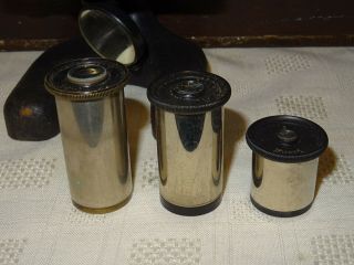 Antique Cased Brass EMIL BUSCH A - G Rathenow Monocular Microscope 3