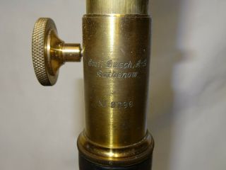 Antique Cased Brass EMIL BUSCH A - G Rathenow Monocular Microscope 7