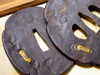 DAISHO Dragon TSUBA for Katana & Wakizashi Japanese Edo Koshirae Antique 8