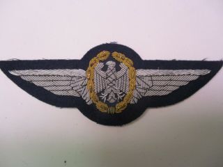 West German Luftwaffe Flugzeugfuhrer Gold Bullion Wing