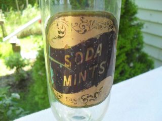 WR Warner Apothecary Gilt Under Glass Soda Mints Bottle 3