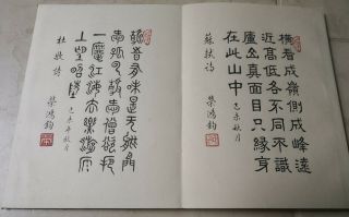 Vintage Chinese Hand Written Calligraphy Book Album With Seal Marks 20 Pages