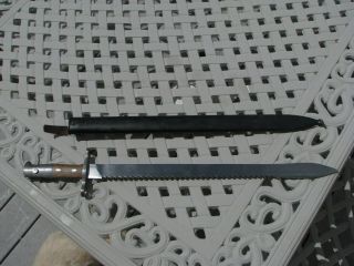 SWISS M1914 SAWBACK Pioneer Bayonet w/scabbard 2