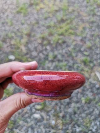 From Old Estate Chinese 17th Antique Ox blood Red Glazed Water Pot Asian China 2