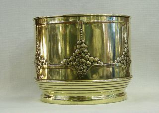 ANTIQUE CARL DEFFNER ARTS & CRAFTS ART DECO BRASS PLANTER WINE COOLER ICE BUCKET 5