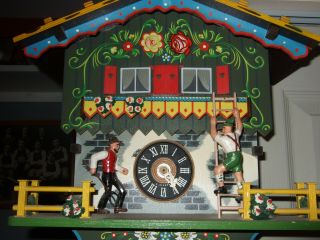 E Schmeckenbecker Animated Musical West Germany Cuckoo Clock Farmers Daughter