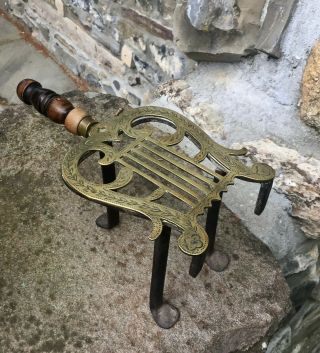 Early 18th Century English Incised Brass Kitchen Trivet