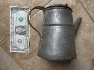 Large Antique Hand Made Tin Coffee Pot,  Americana,  Kitchen,  Stove,  C.  1820