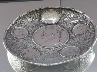 Chinese " Fat Man " Silver Coin Plate,  Money Bowl,  Yuan Shih - Kai