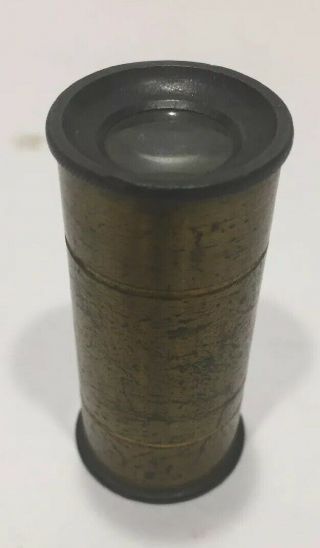Antique Brass Pocket Field Microscope 1900s