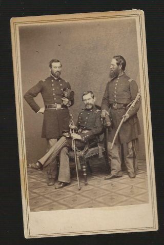 Civil War Cdv Colonels Of The 8th York,  Lyons/wentworth/varian