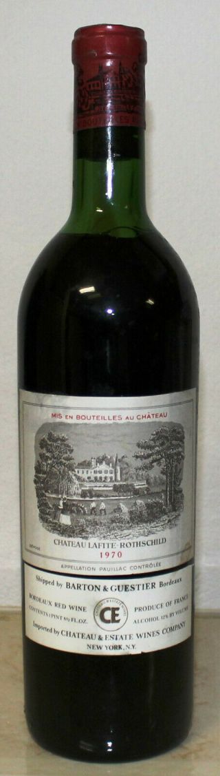 1970 Chateau Lafite Rothschild Pauillac Bordeau Wine One Pint