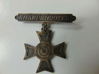 Vintage Wwi U.  S.  Sterling Sharpshooter Sniper Badge Medal Name Etched 1916