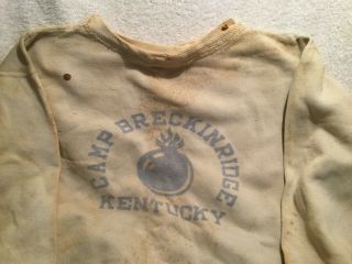 Vintage Sweatshirt Camp Breckinridge Kentucky Blue On Gray 1950s Worn by Soldier 3