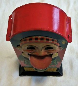 Antique SAALHEIMER STRAUSS Germany BANK - MONEY BOX Tin MECHANICAL SCOTTISH MAN 8