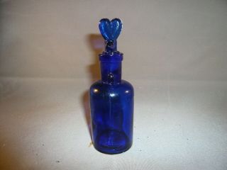 Antique Apothecary Medical Glass Dropper Bottle Blue Glass 60cc Circa 19th Cent