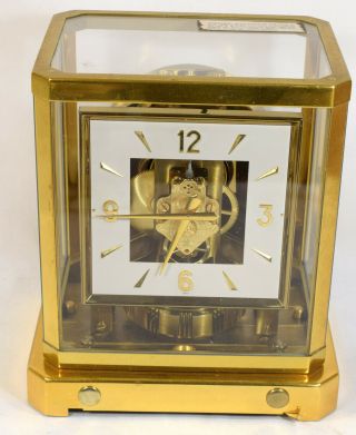 1960s Lecoultre & Cie Atmos Square Dial Shelf Clock 528 - 6 Chevrolet Prize Award