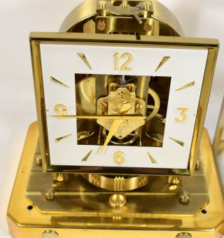 1960s LeCoultre & Cie Atmos Square Dial Shelf Clock 528 - 6 Chevrolet Prize Award 5