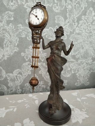 Vintage Art Deco Junghans Diana Mystery Swinger Clock