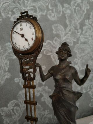 Vintage Art Deco Junghans Diana Mystery Swinger Clock 4
