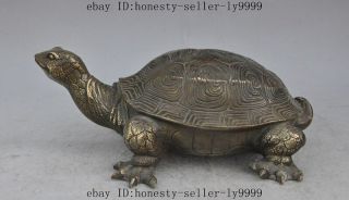 12 " Old Chinese Fengshui Bronze Turtle Tortoise Longevity Lucky Auspicious Statue