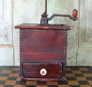 Logan & Strobridge Antique Coffee Grinder Mill Box Style Aafa Patina Patina