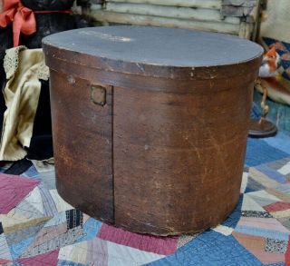 Antique Wooden Hat Box