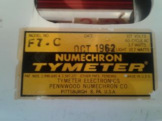 Retro 1962 Tymeter Numechron flip clock commemorative first orbit John Glenn 7