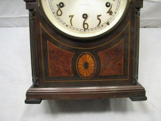 Antique Seth Thomas Wooden Wood Case Shelf/Mantle Chime Clock w/Key 3