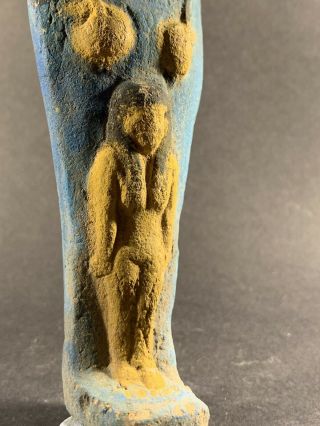 VERY LARGE ANCIENT EGYPTIAN SHABTI WITH COLOUR & FEATURING ISIS CIRCA 850 - 332BCE 10