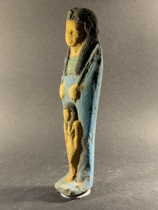 VERY LARGE ANCIENT EGYPTIAN SHABTI WITH COLOUR & FEATURING ISIS CIRCA 850 - 332BCE 3